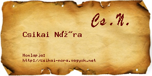 Csikai Nóra névjegykártya